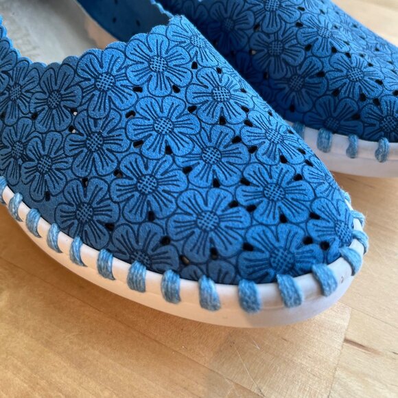 SIZE 6 36 Patrizia Spring Step Grazana Ballerina Slip-On Blue Laser Cut  Shoes - Picture 3 of 10